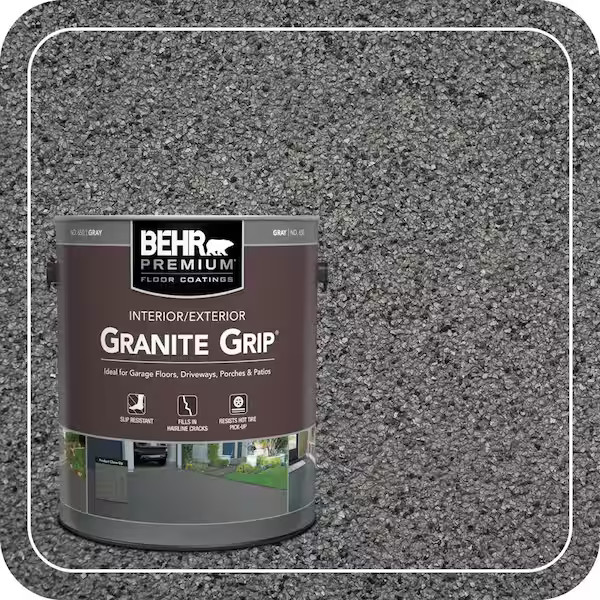 1 Gal. Gray Granite Grip Decorative Flat Interior/Exterior Concrete Floor Coatin