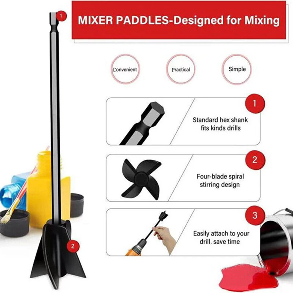 Epoxy Mixer Paint Drill Attachment Paddle Consistency Liquids Resin Head Stirrer