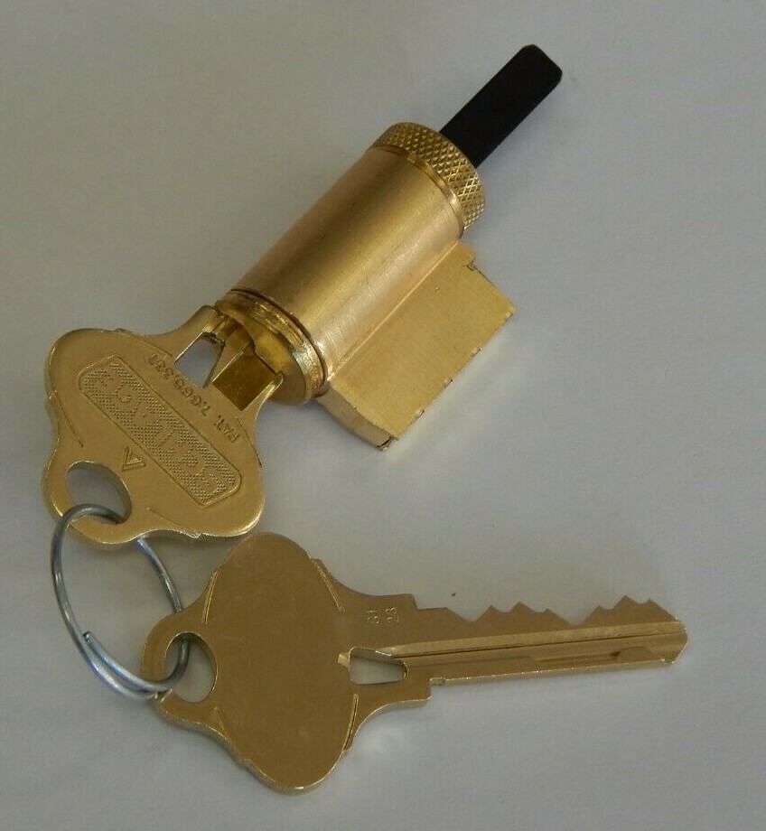 Schlage Everest Lever Cylinder S123 606 New, 2 Keys, Black Tailpiece