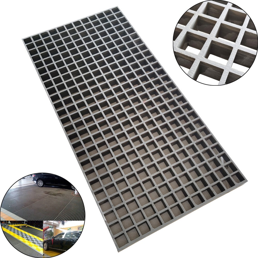 3.3ft*1.6ft Rectangular Fiberglass Grille 1.5″ Thick Grey FRP Grating 1 Pcs/Case