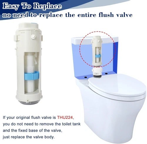Toilet Flush Valves, THU224 2-Inch Dual Valve Replacement with White