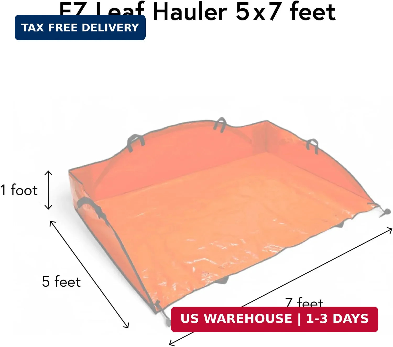 Leaf Tarp for Fast Yard Cleanup -Leaf Collection Tarp with 6 Handles & Ground St