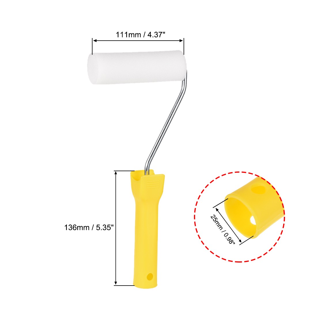 Sponge Paint Roller Brush 4.5″ for Wall Painting Treatment with Plastic Handle