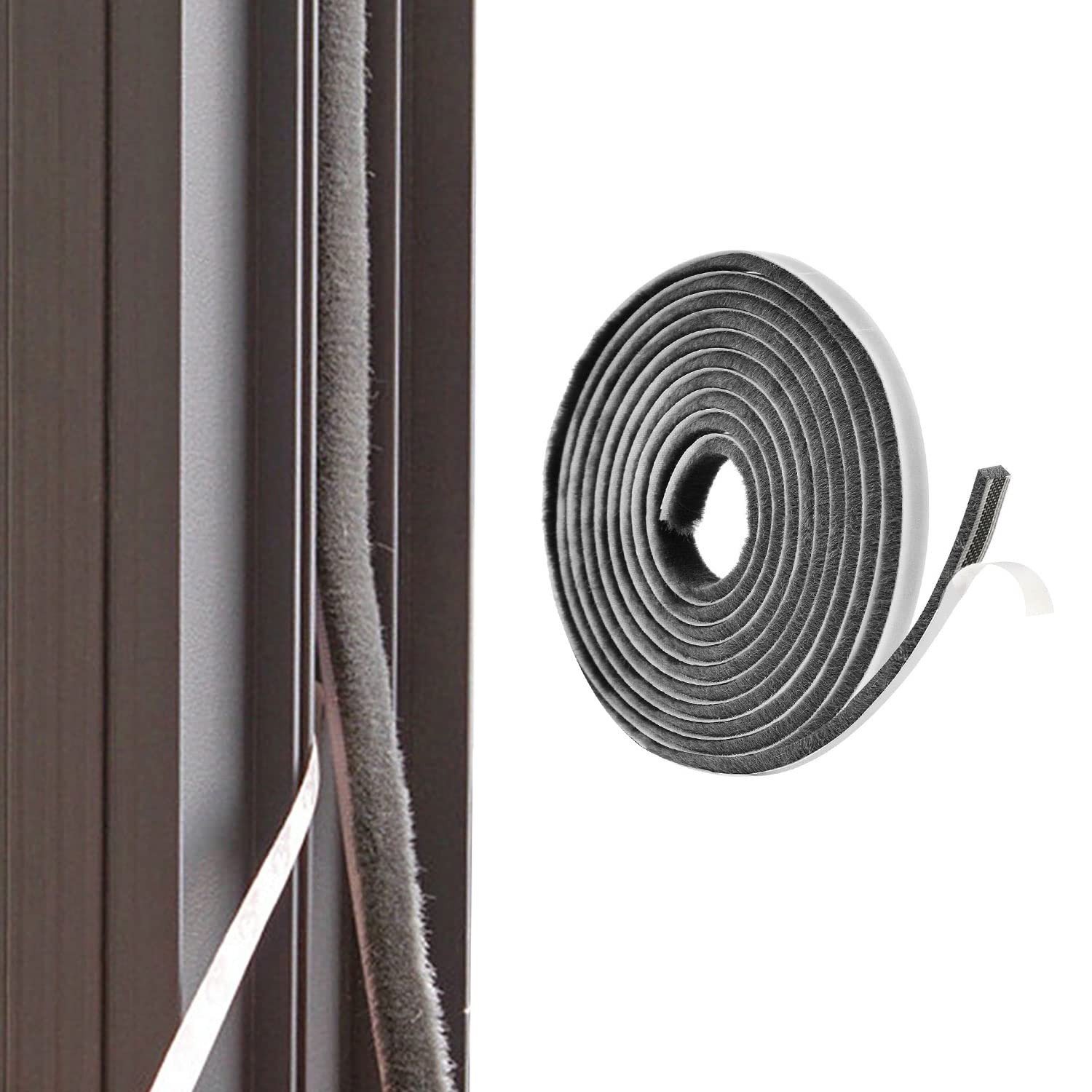 33FT Brush Weather Stripping – Weatherstripping 11/32″ x 3/16″ x 33ft, Black
