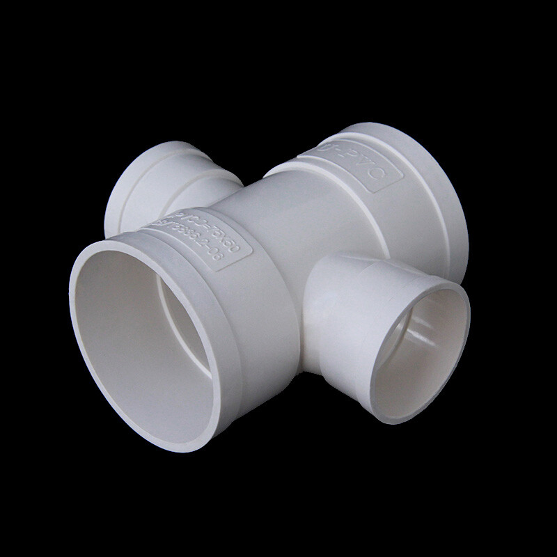 PVC 4-Way Equal/Reducer Drainage Pipe Fittings Adapter Connector Joint 50-200mm