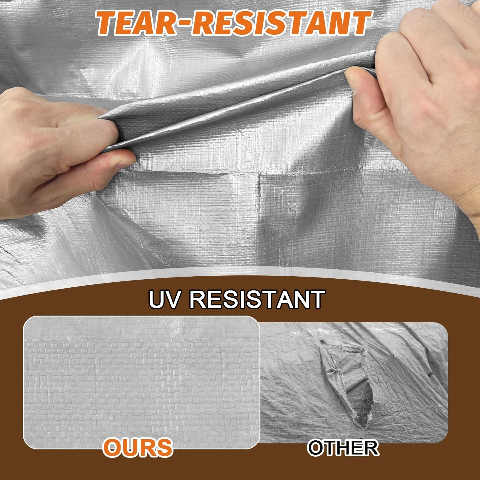 16Mil Finished Size 10×20 Tarp Heavy Duty Waterproof, Large Outdoor Multipurp…