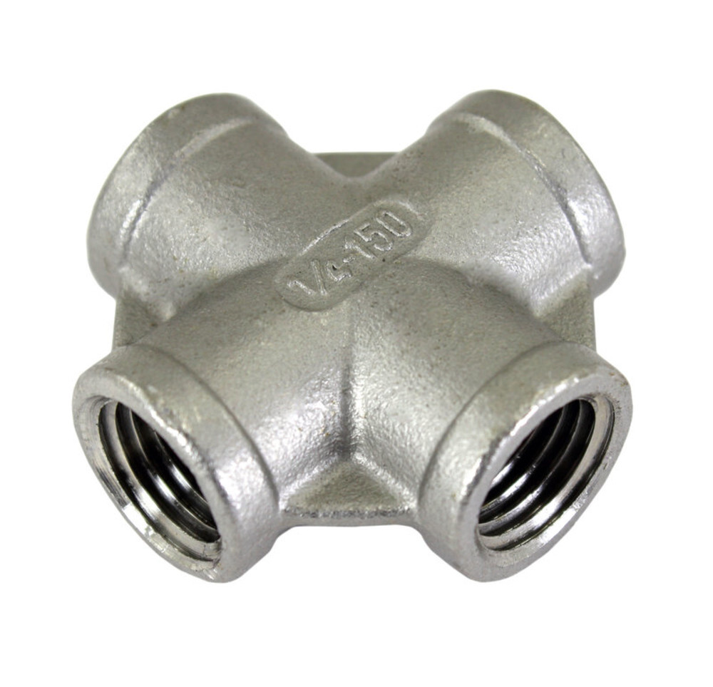 Duda Energy Cross Female NPT Stainless Steel Pipe Fitting