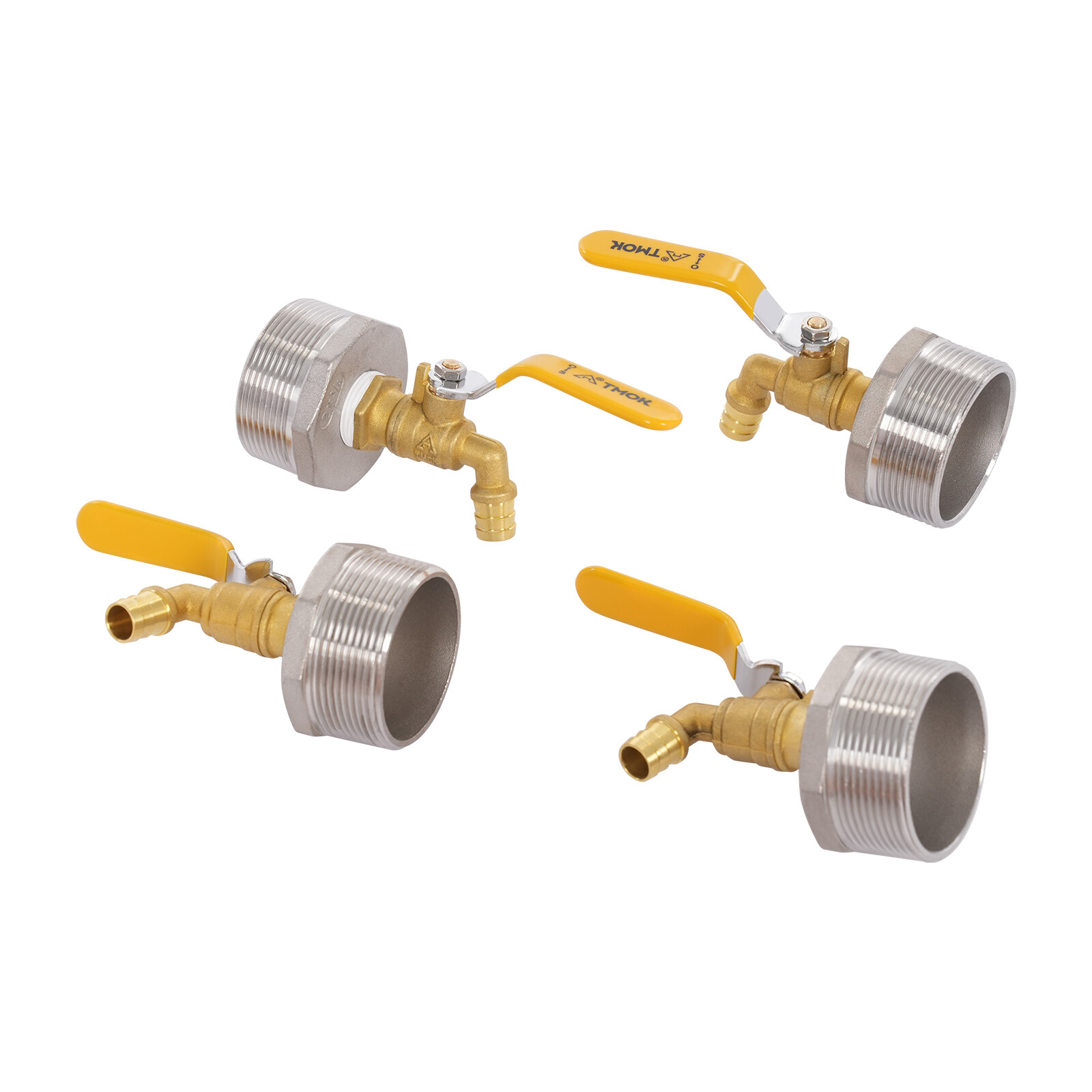 4x Drum Faucet Barrel Spigot, Stainless Steel Brass Barrel Faucet, for 55 Gallon