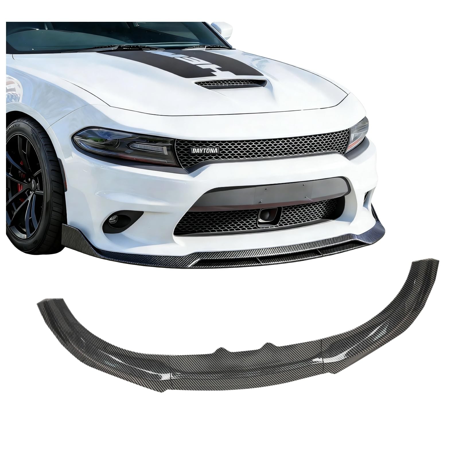 Carbon Fiber Front Bumper Lip for 2015-2023 Dodge Charger SRT Hellcat Scat Pack