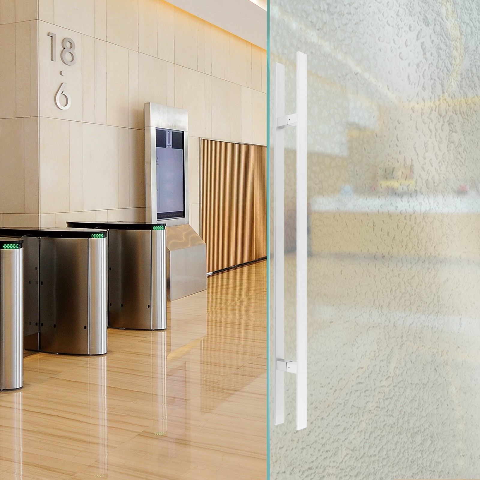47.24in Stainless Steel Pull Handles Silver Double Sided Sliding Door Handle