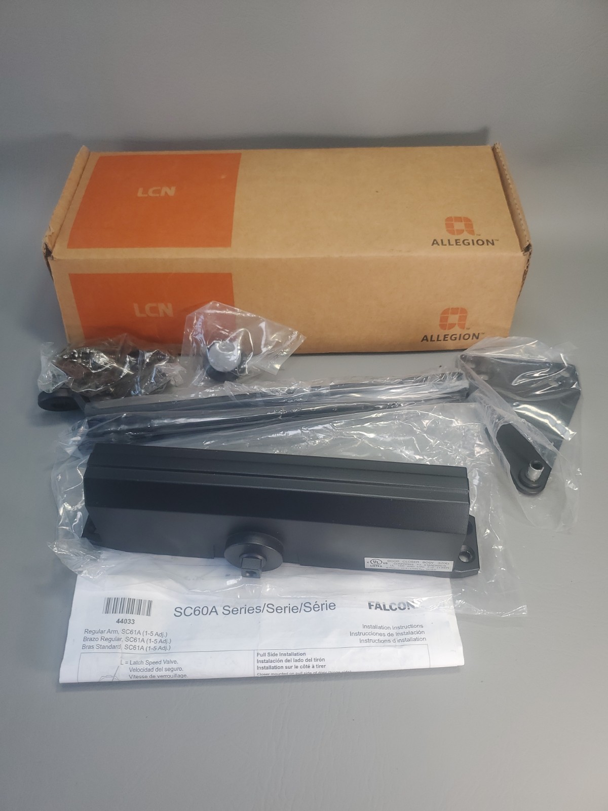 Falcon Allegion SC61A Door Closer Regular Parallel Arm Matte Black ADA Compliant