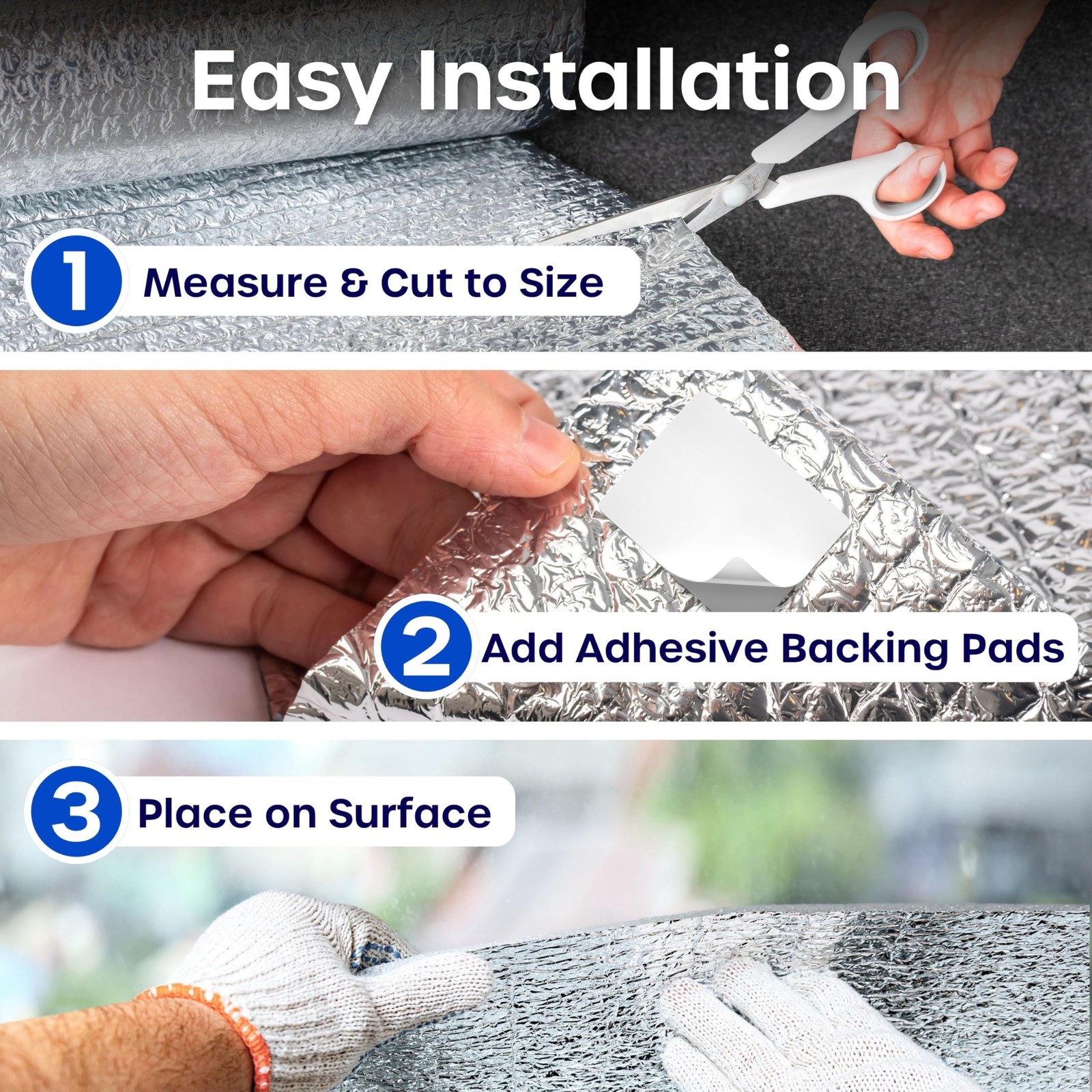 Reflective Window Insulation 24in x 20ft, Silver Folded – 5m x 60cm (2 Pack)
