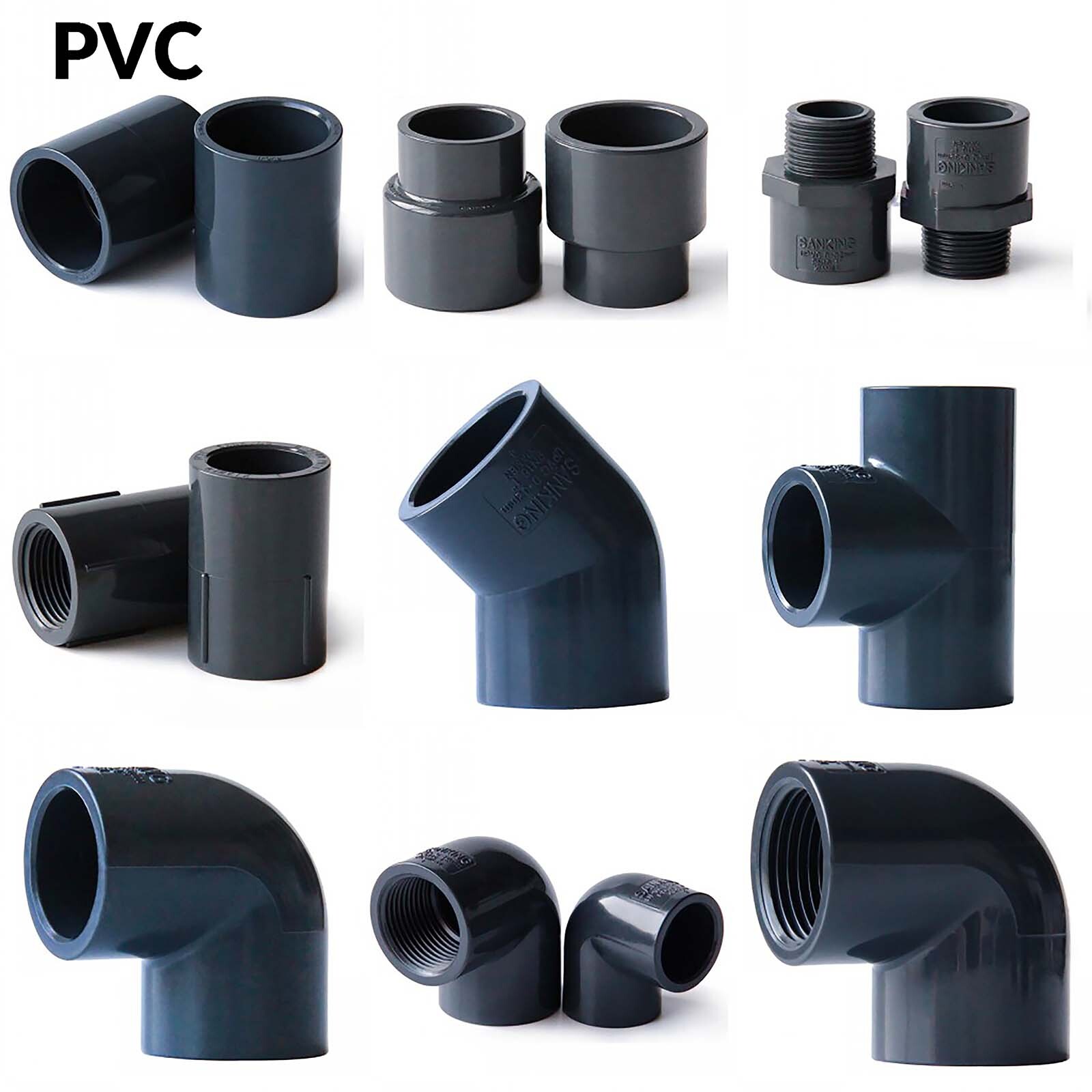 PVC/UPVC SOLVENT WELD PIPE FITTINGS FISH/POND/INDUSTRIAL Plumbing Couping Grey