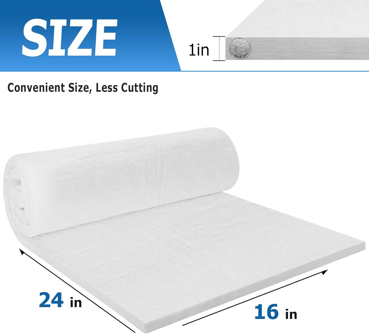 24″x16″x1″ Ceramic Fiber Insulation Blanket Fireproof & Heat Resistant Up to …