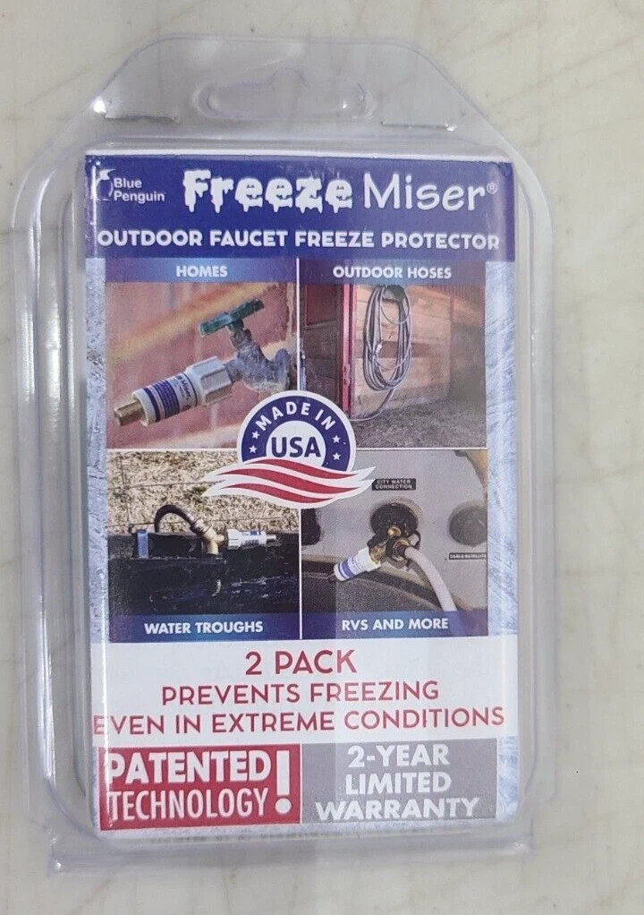 Freeze Miser 6000-02 Outdoor Faucet Freeze Protection ~ 2-Pack ~ NEW & SEALED