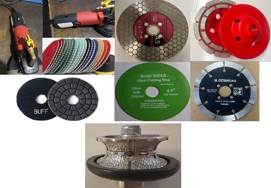 Complete Stone Fabrication Kit V40 1-1/2″ FULL Cut Shape Grind Polish Polisher