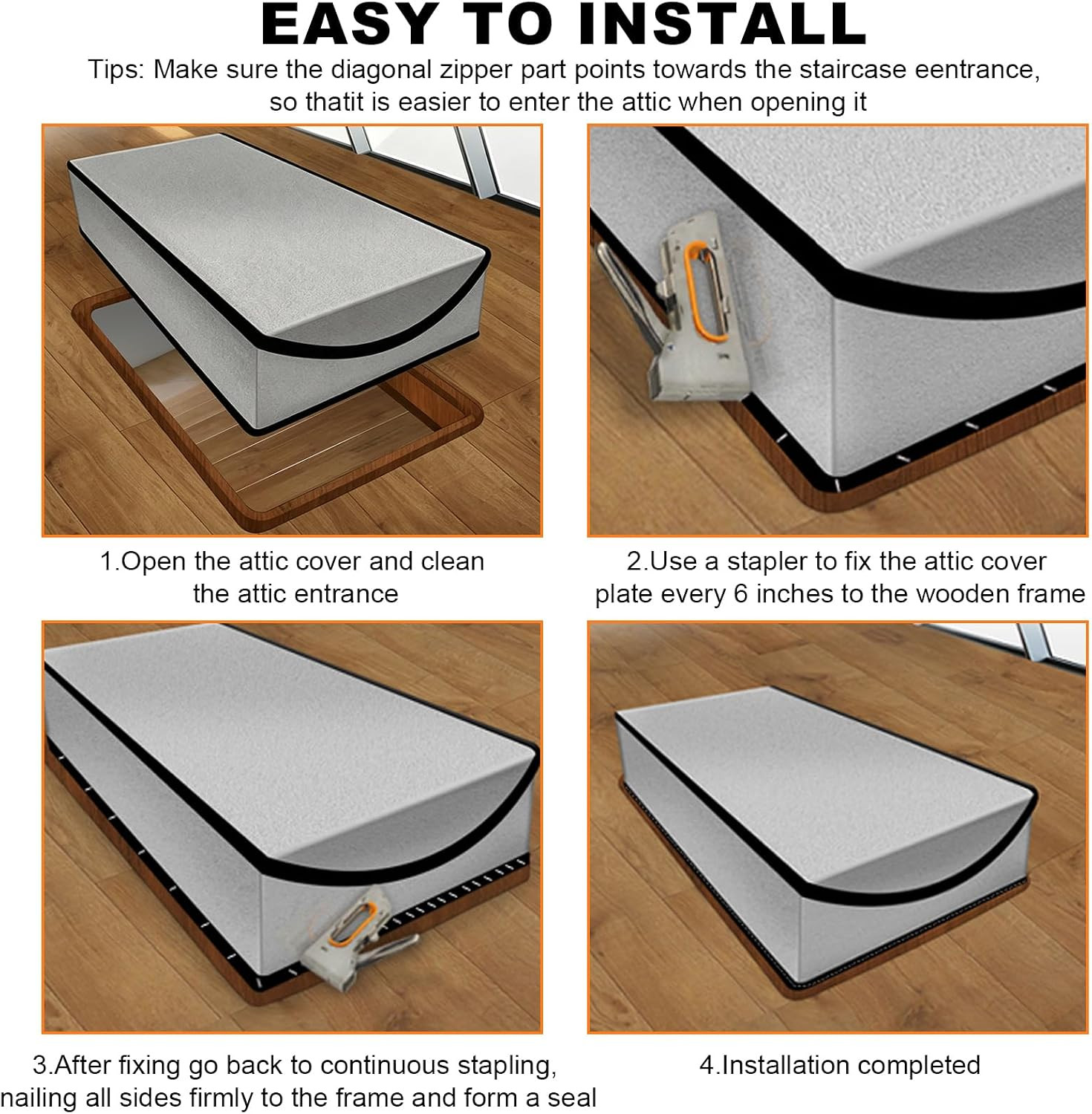 Attic Tent Insulation Cover, 25″ X 54″ X 11″For Pull down Stairs | Energy-Saving
