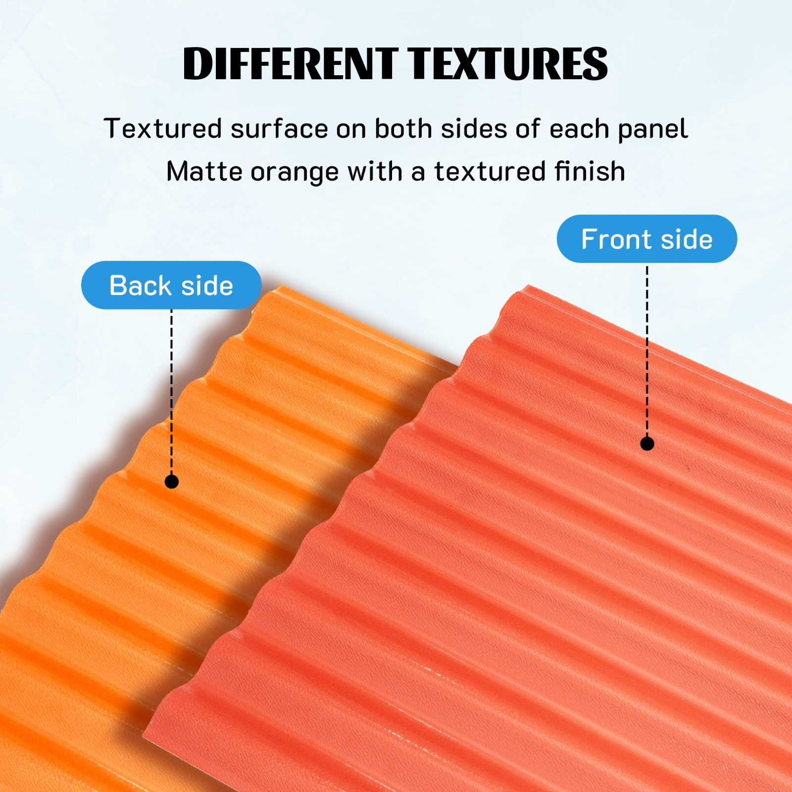 20.67″ x 60.2″ Corrugated Orang PVC Roof Panels Hardware Roofing Sheets (25 Pcs)