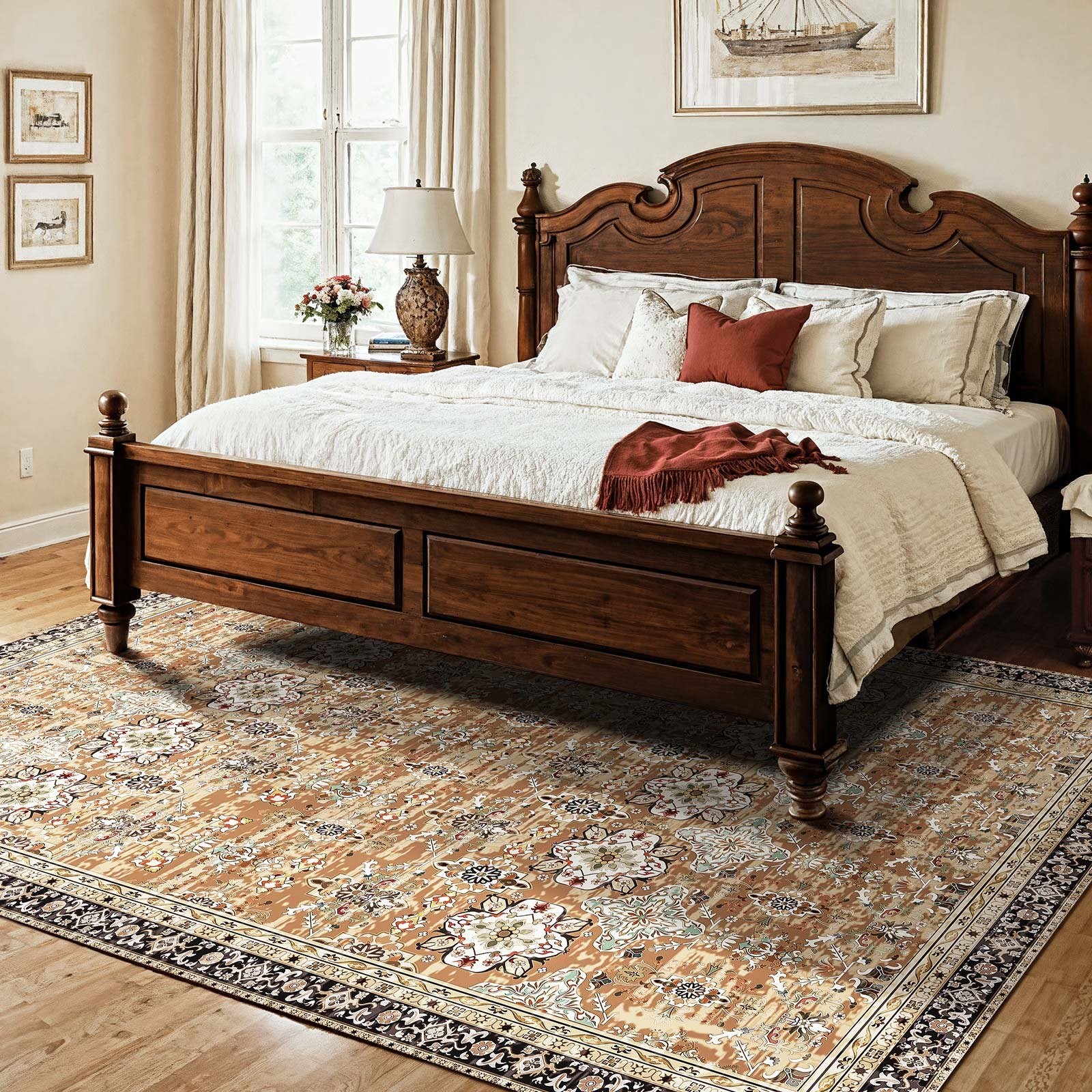 Area Rug,7.5 x 9.5 ft Large Washable Rug,Non-Slip and Tear-Resistant Soft Carpet