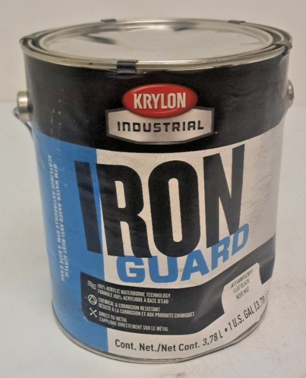 Krylon Industrial Iron Guard Paint, K11001201Flat Black, 1 Gallon,