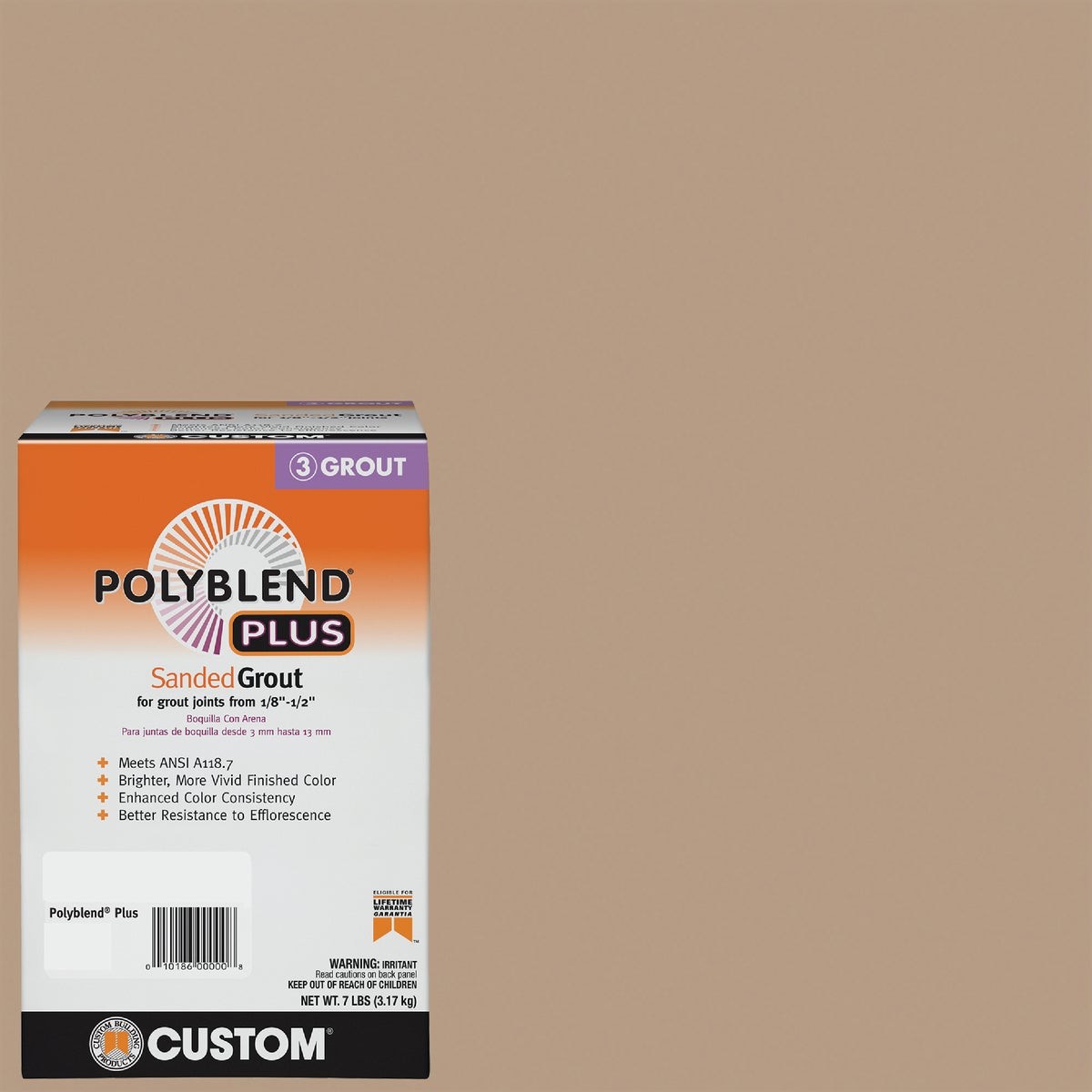 Custom Building Products PolyBlend PLUS 7 Lb. Haystack Sanded Tile Grout Custom