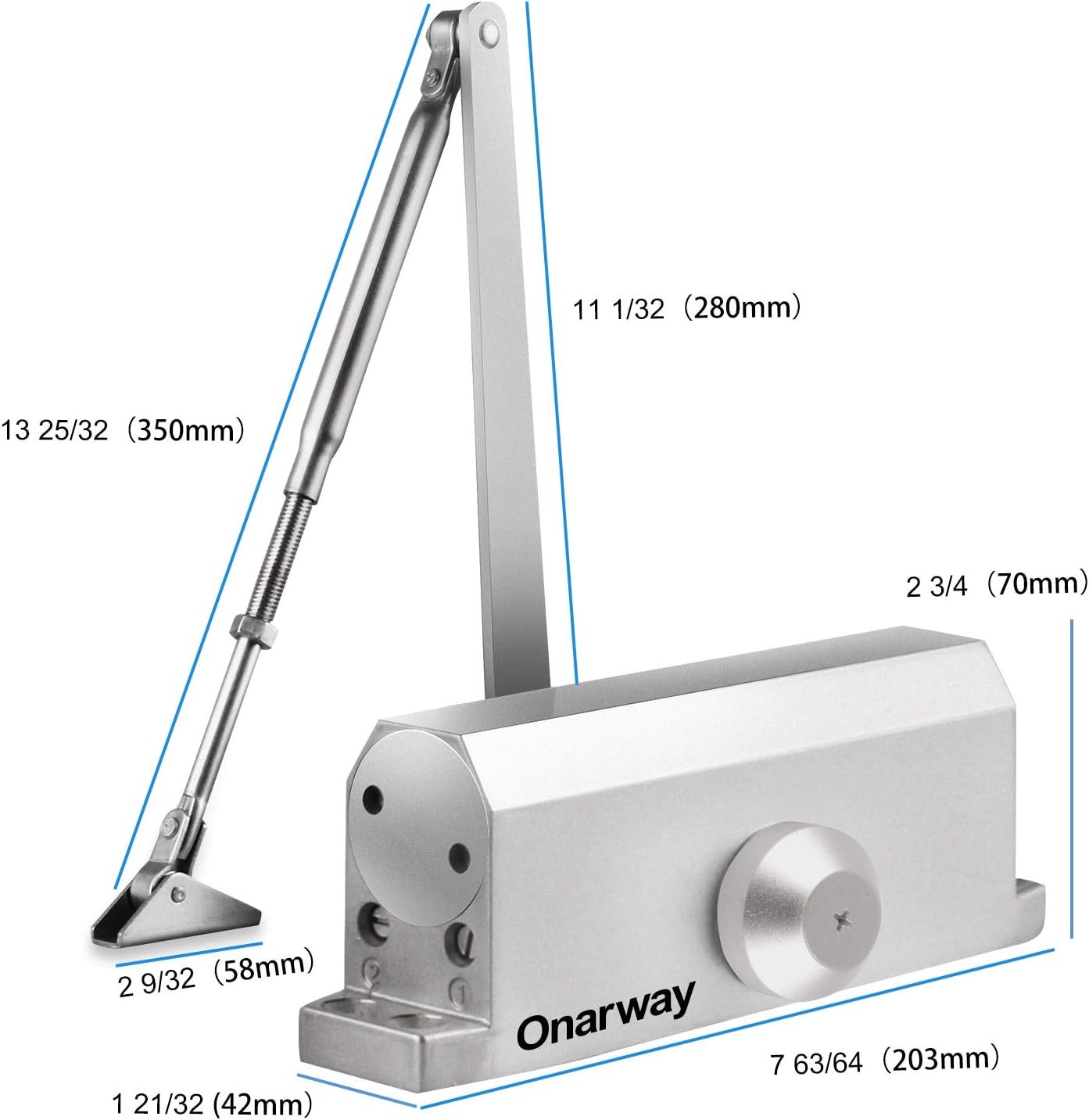 Onarway Door Closer Automatic Size 4 Spring Hydraulic for Home & Commercial |…