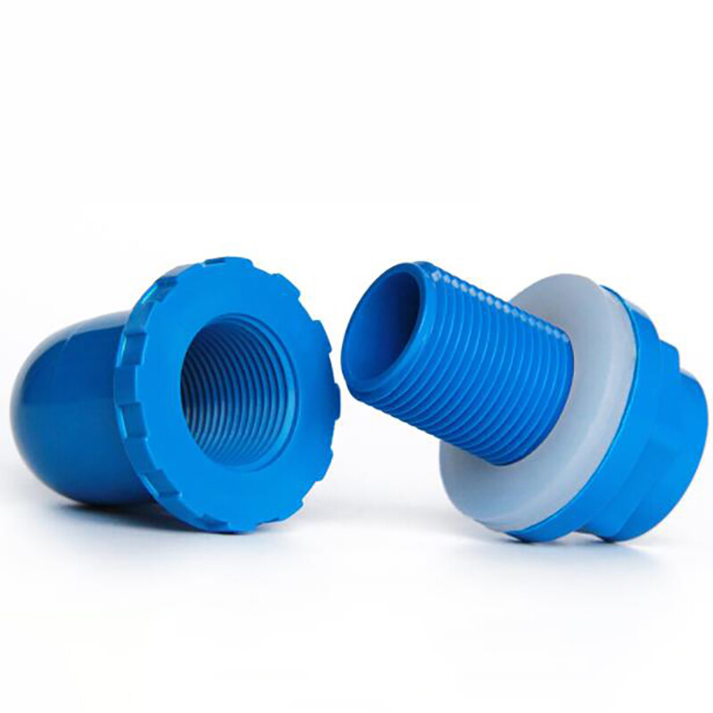 PVC Pipe Fitting 20-50mm Elbow Pressure Bulk Head Tank Connector White/Blue/Grey