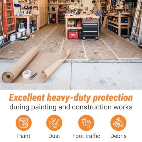 Floor Protection Rosin Paper 36 Inch 166 Feet 7 Mil Heavy Duty Painters Roll