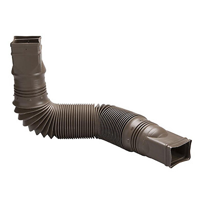 Amerimax 85019 Downspout Extension, Flexible Brown Poly, Extends 24 – 55 In. –