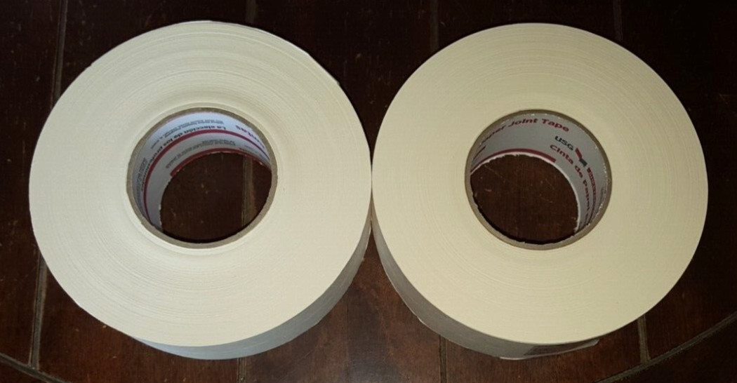 Lot of 2 USG Sheetrock Paper Joint Tape (Each Roll: 250′ x 2-1/16″) J584B/12-15