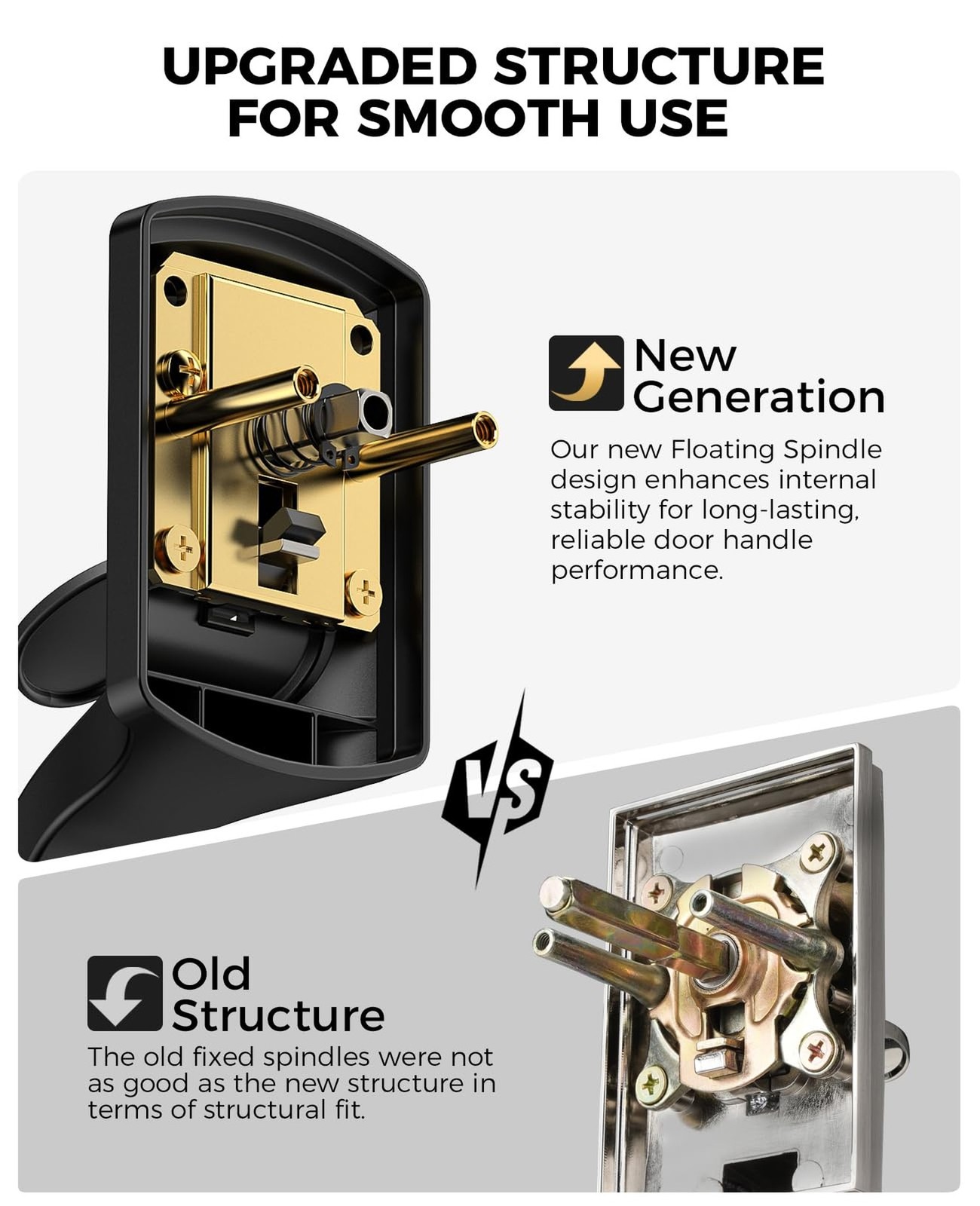 Front Door Handle and Deadbolt Set for Right & Left Handed, Front Door Lock S…