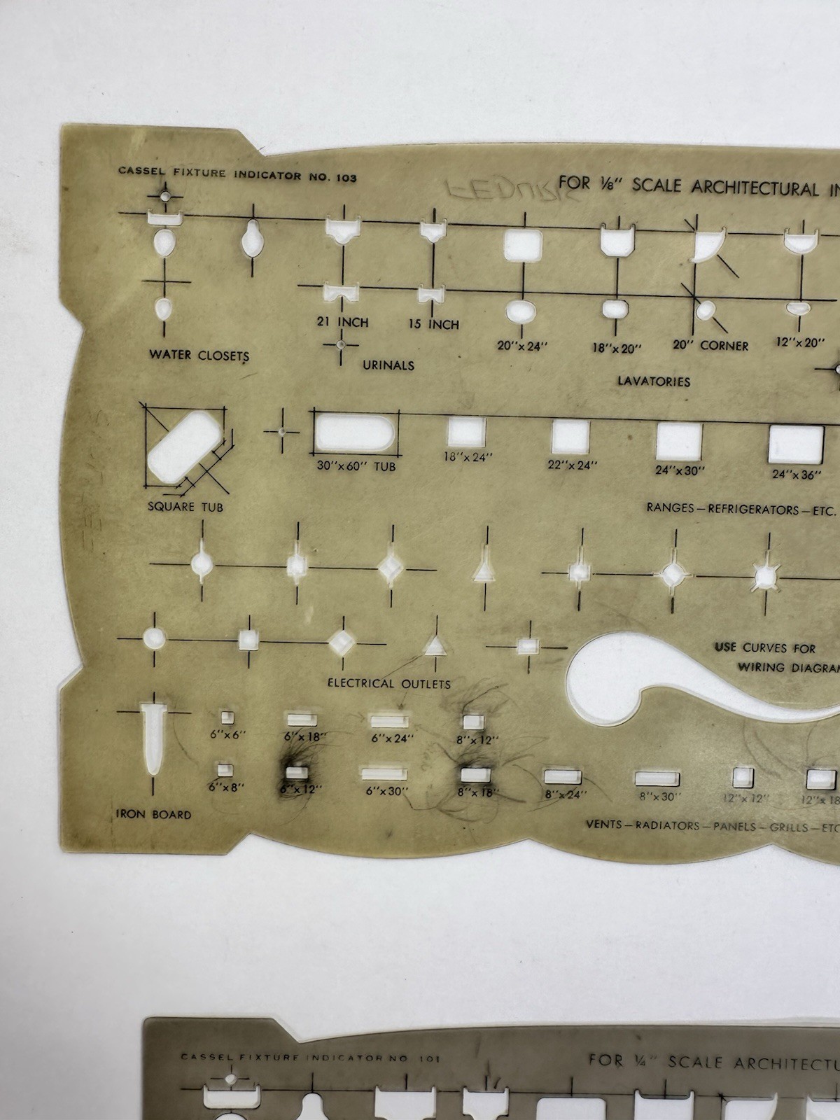 Vintage American-Standard Plumbing Fixtures Template Architect Engineer Drafting