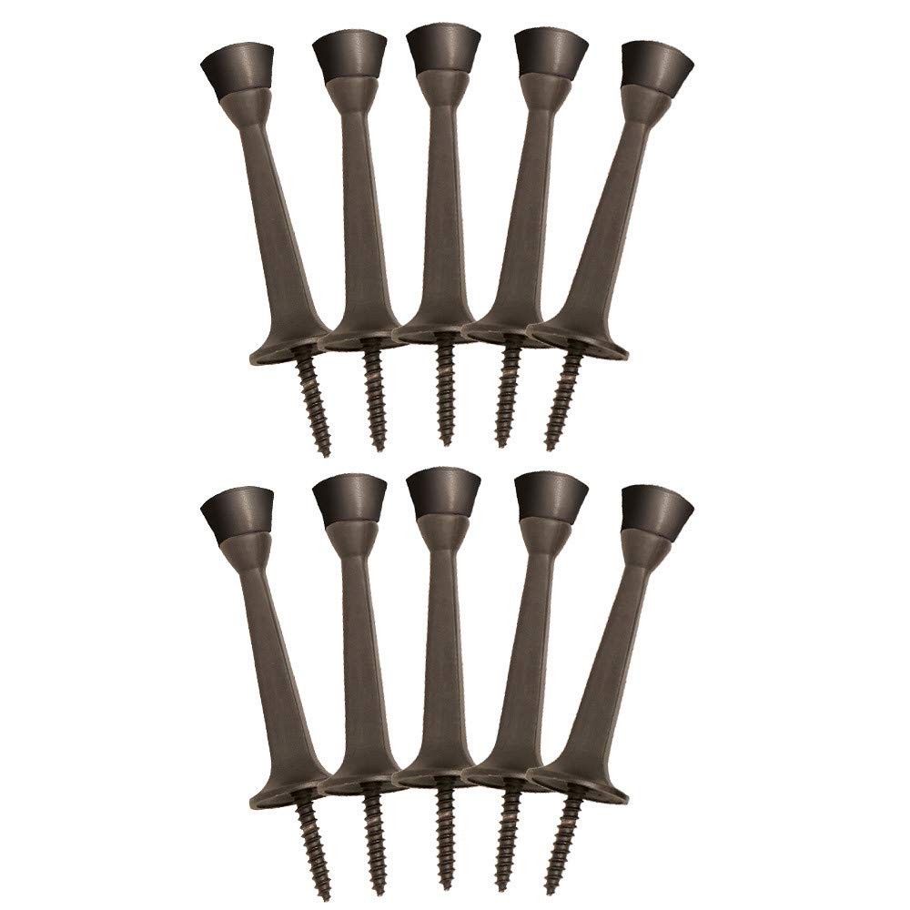 10-Pack Solid Steel Door Stops with Soft Rubber 10 Pack, Oil Rubbed Bronze