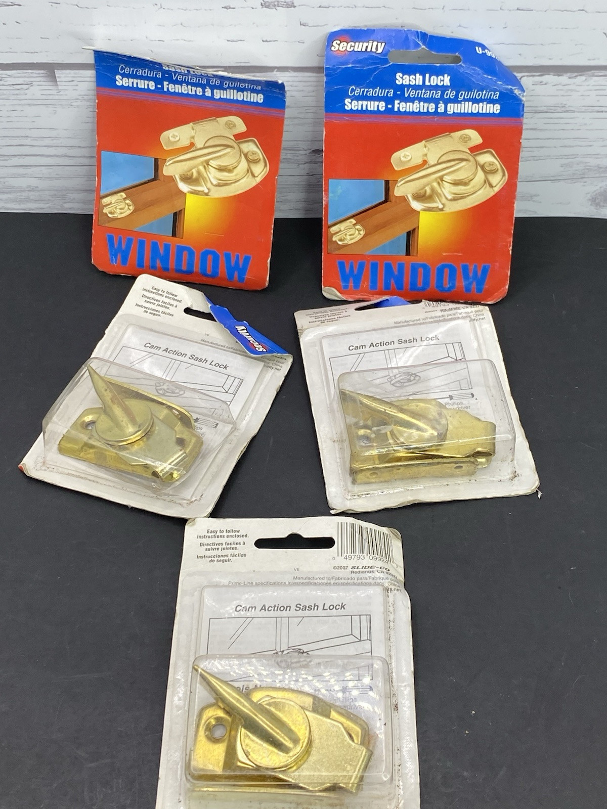 Primeline Tools U 9924 Window Lock Sash Steel Pack Of 5 Gold Brass Color