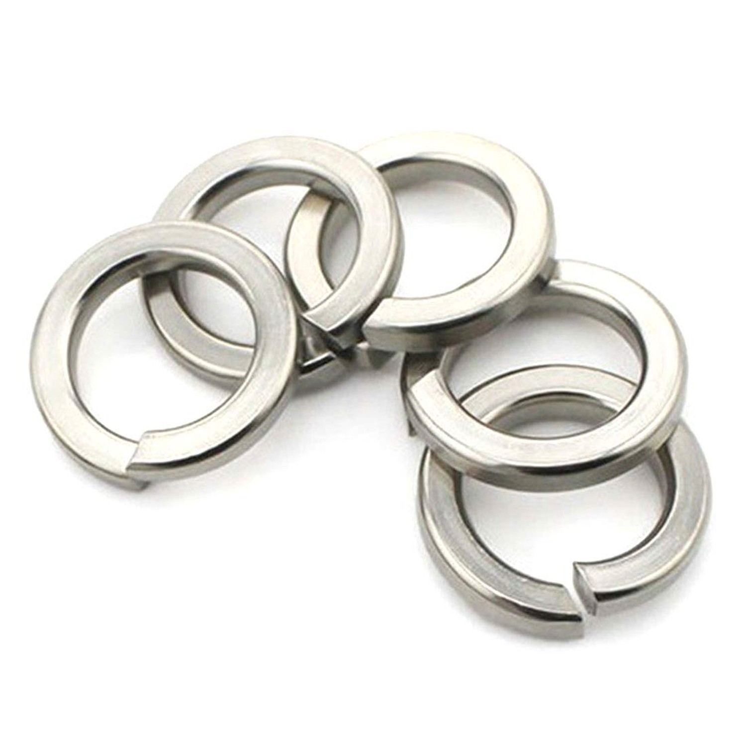 RuiLing 100PCS Split Lock Washer 201 Stainless Steel Spring Lock Washer Elast…