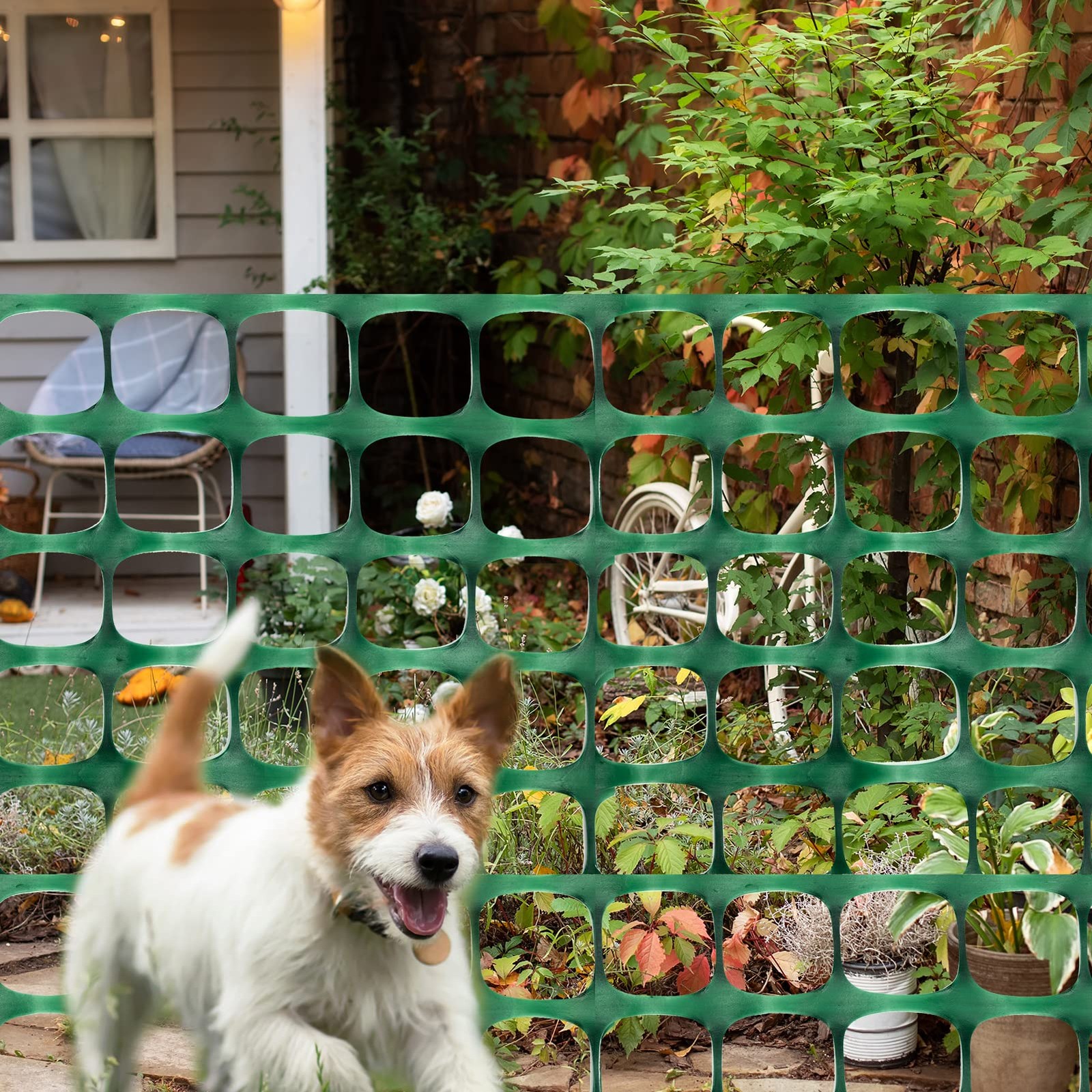 DOEWORKS Safety Fence, 4 x 100 FT Green Plastic Mesh Fence Roll Barrier