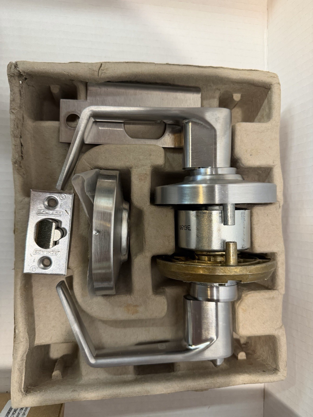 schlage entry door lock set Brushed Aluminum