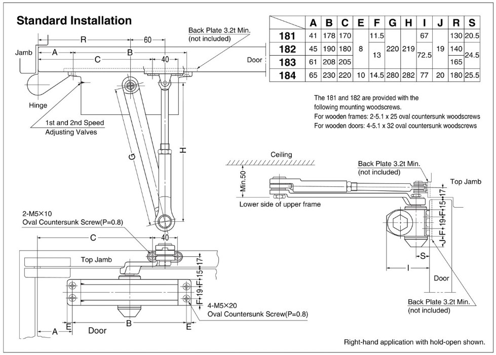 NEWSTAR Door closers 80series Parallel Installation Direct from Japan