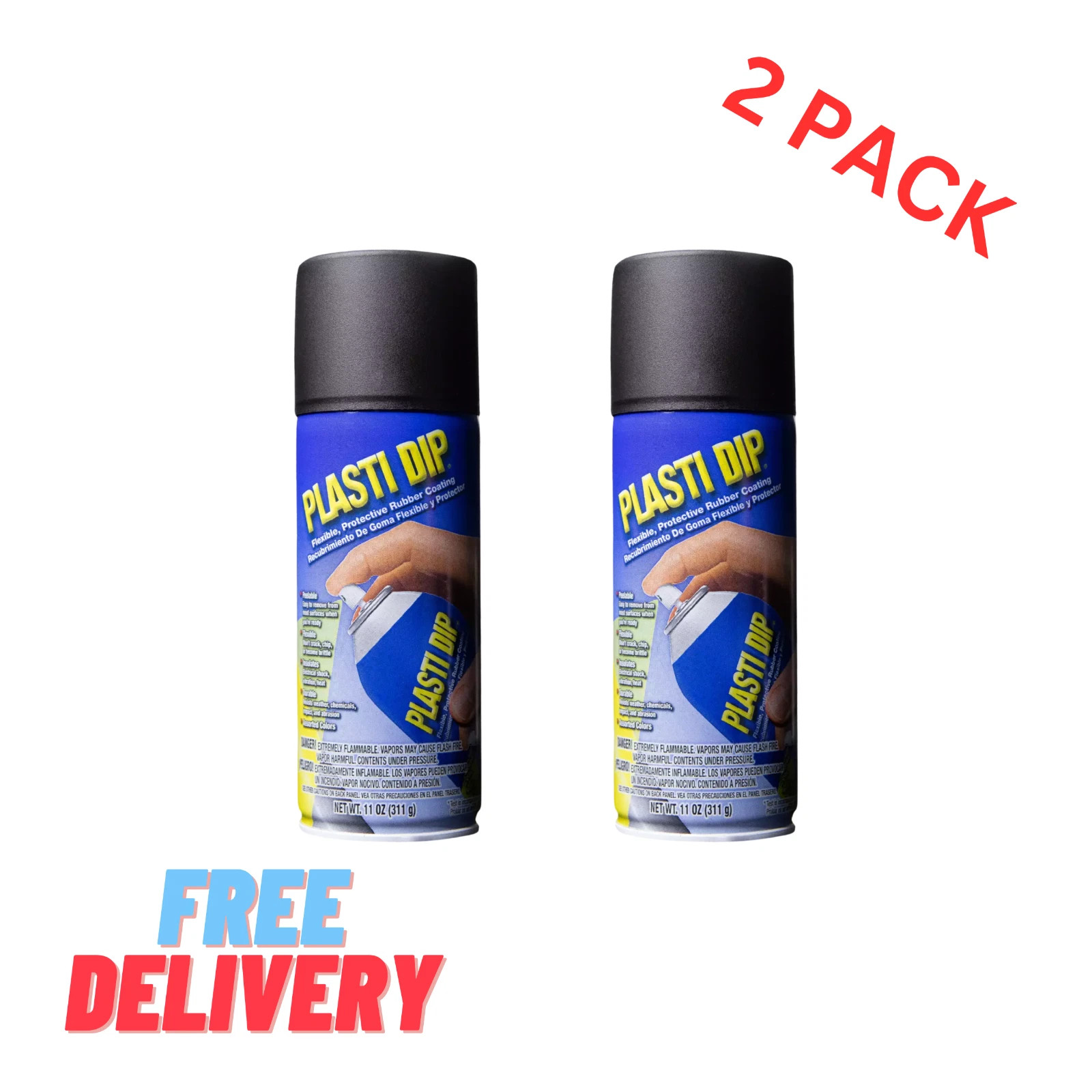 Rubberized Matte Black Spray, 11Oz (2-Pack)