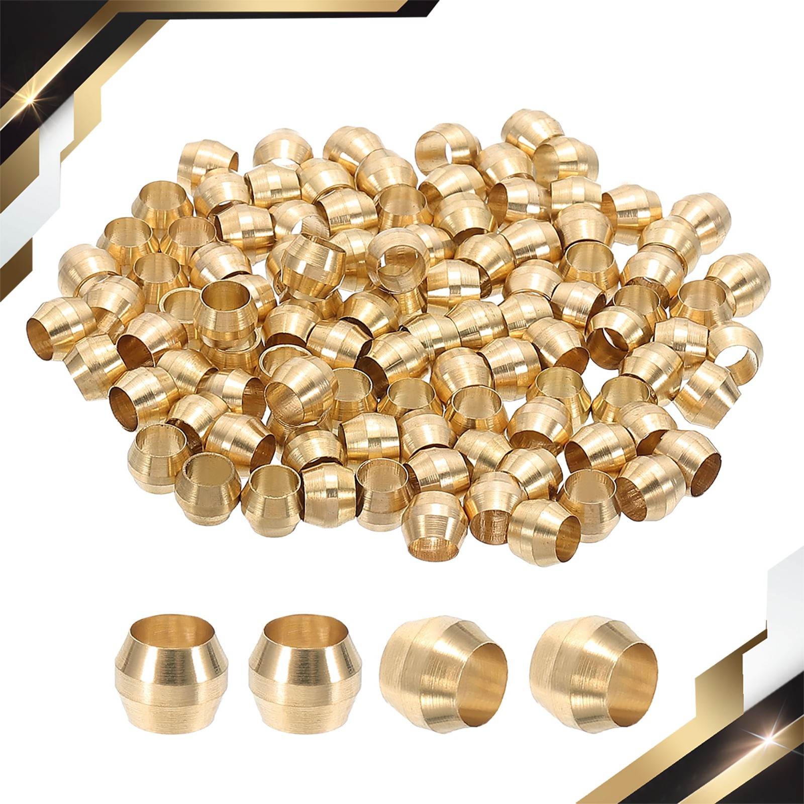 100Pcs Brass Compression Sleeves Ferrules Tube OD 5/32″ Assortment Kit