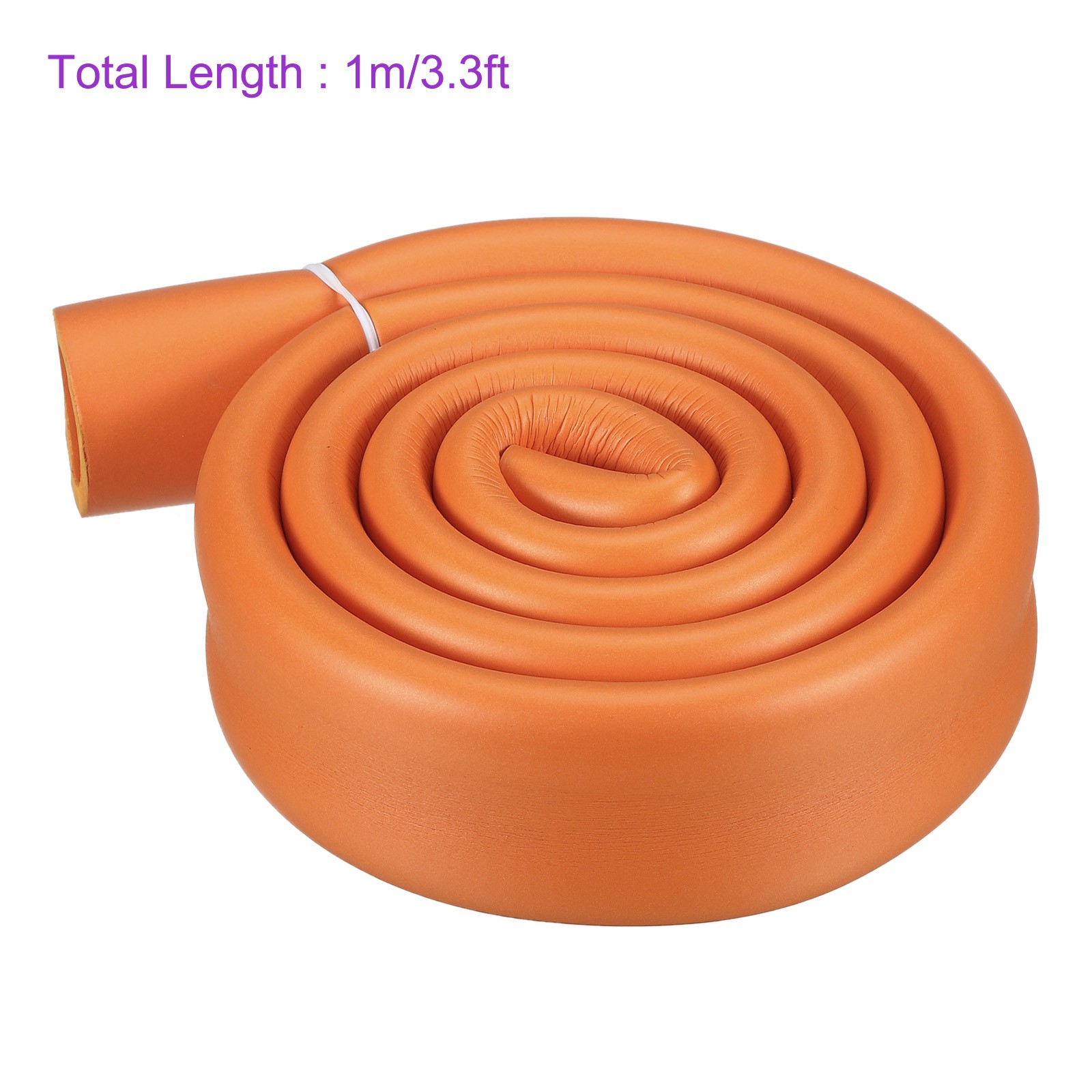 7/8″ ID x 3/16″ Thick 3.3ft Orange Foam Grip Wrap Closed Cell Tubing Non-slip