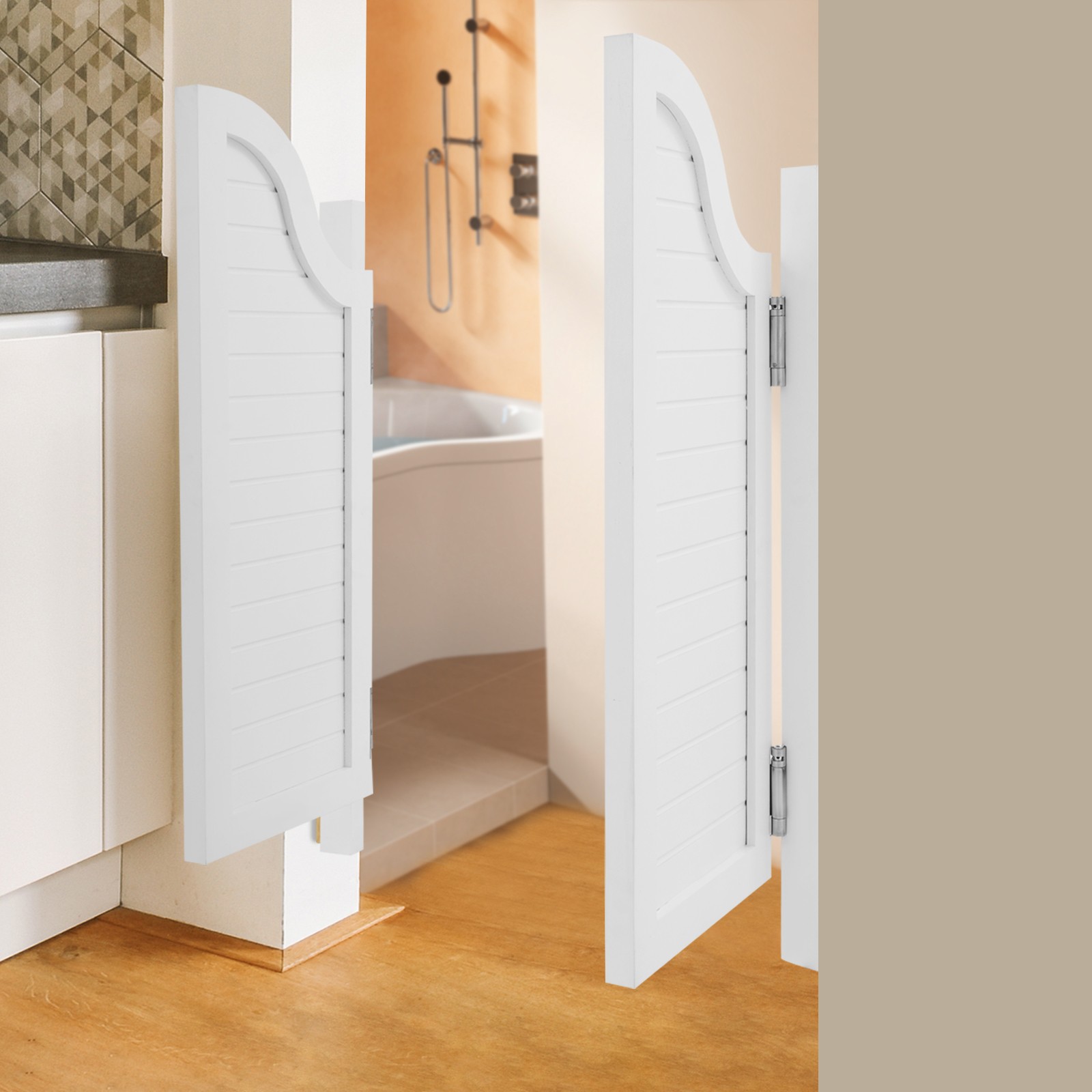 Partition Door Swing Solid Wood Door Partition Door for Shop Entrance 80x90cm