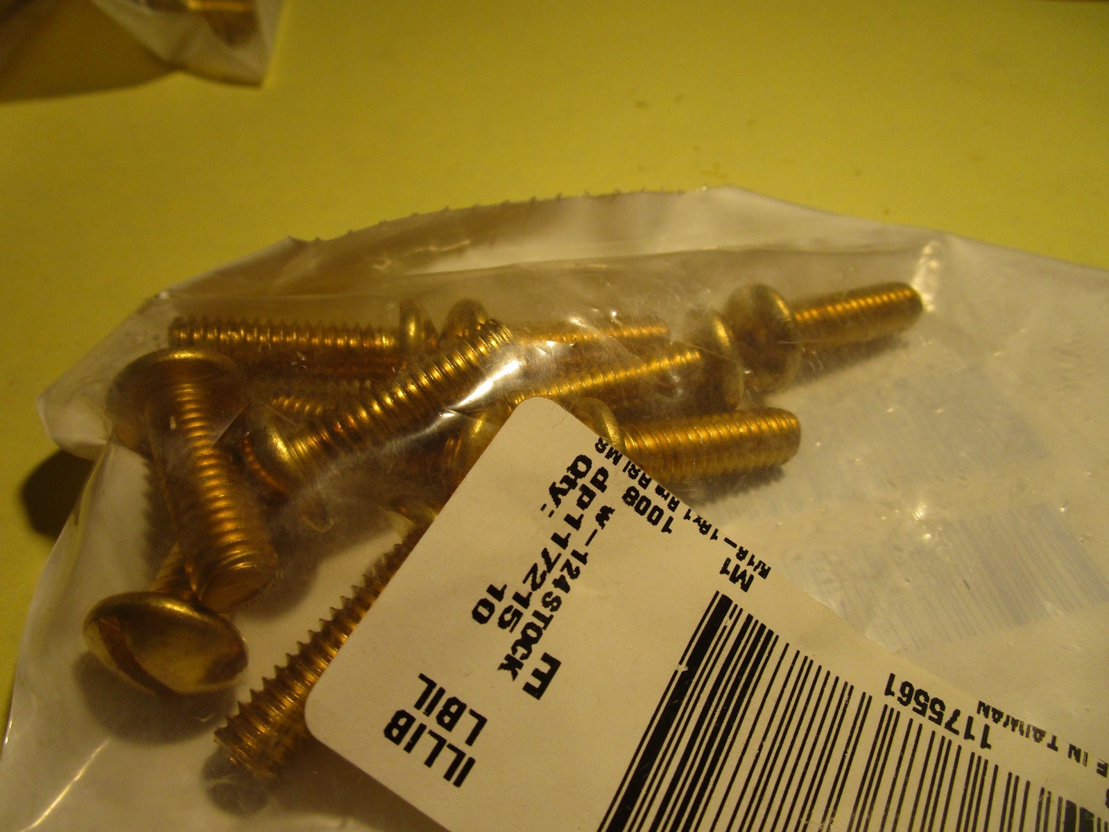 5/16″-18 x 1″ Brass Slotted Round Head Machine Screw QTY 10