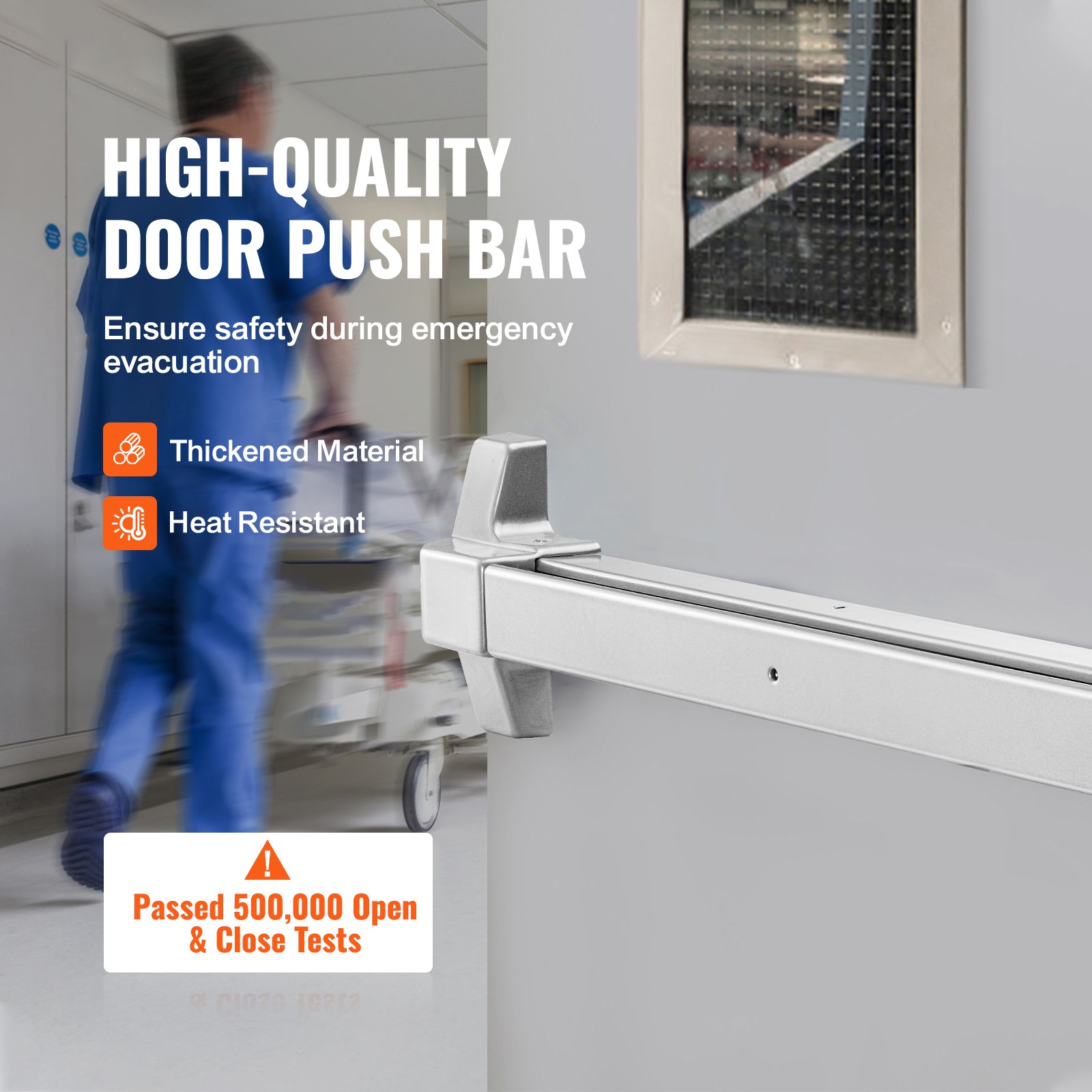 VEVOR Push Bar Door Locks Carbon Steel Panic Bars for Exit Doors Exterior Lever