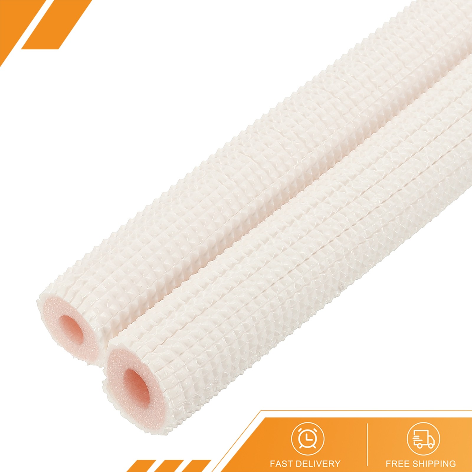 Pipe Insulation Foam Tube Heat Preservation for 1/4″ 3/8″ OD 9.84 Ft White/Pink