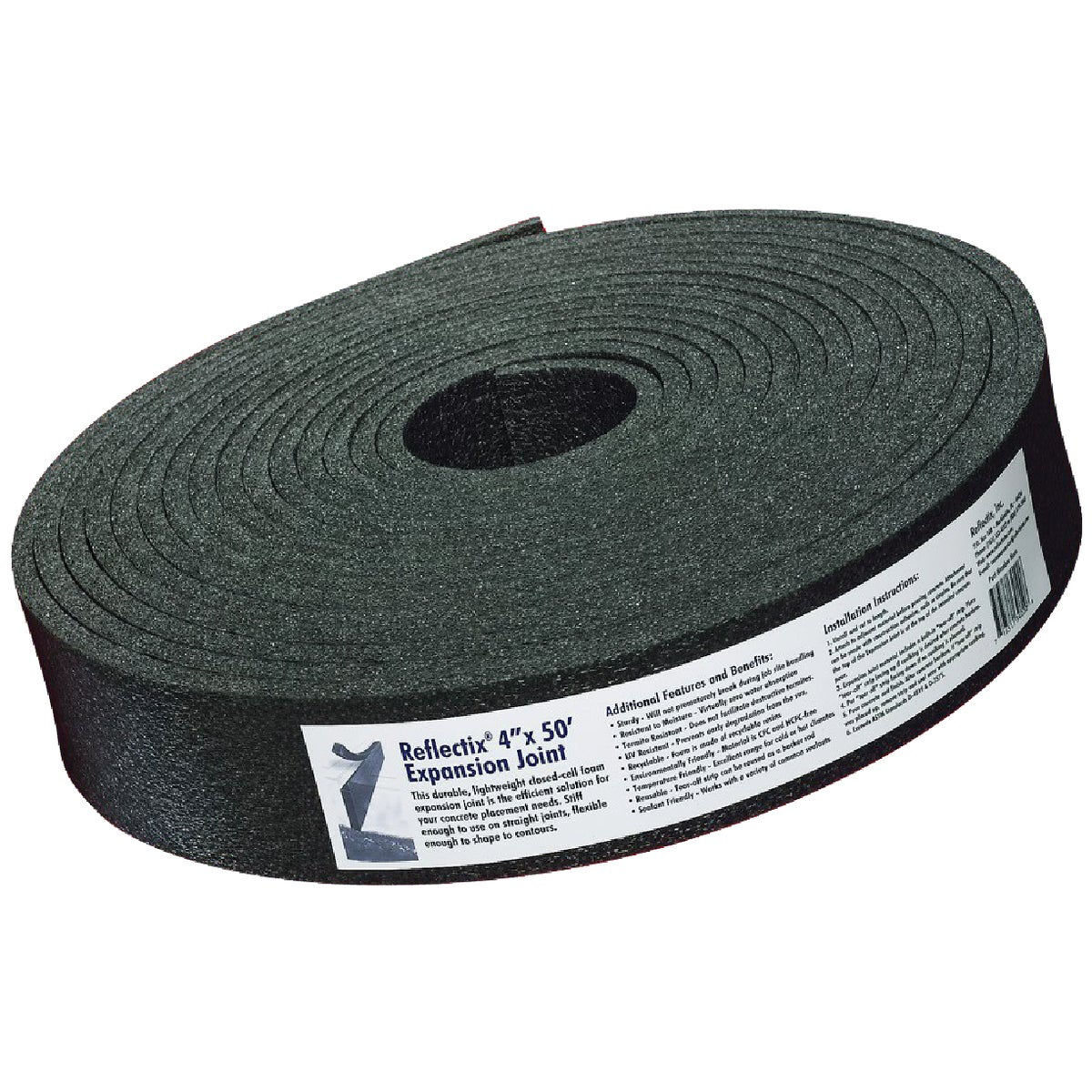 Reflectix EXPO4050 4″ Inch x 50′ Foot Black Foam Expansion Joint , Roll