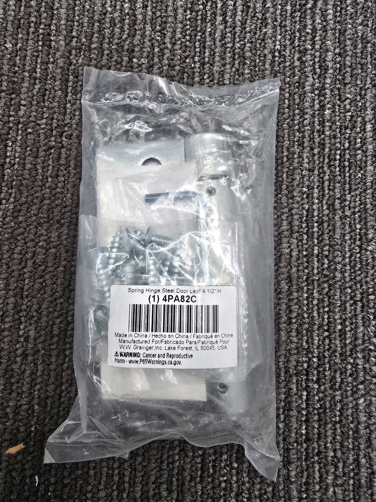 (2 PCS) 4PA82C: Adjustable Tension Spring Hinge Steel Door Leaf 4-1/2″ H