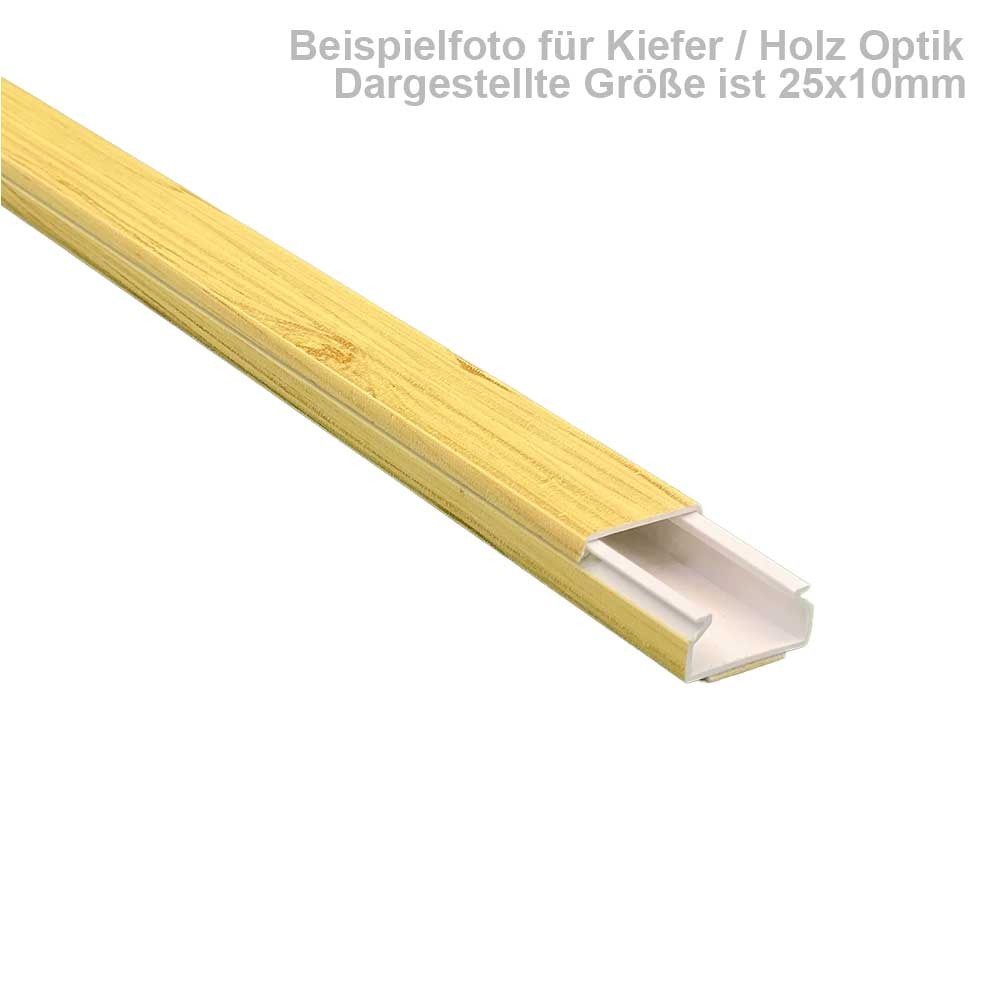 60x40mm Cable Duct Wood Effect Pine / Spruce with Lid 1m Length Drilling