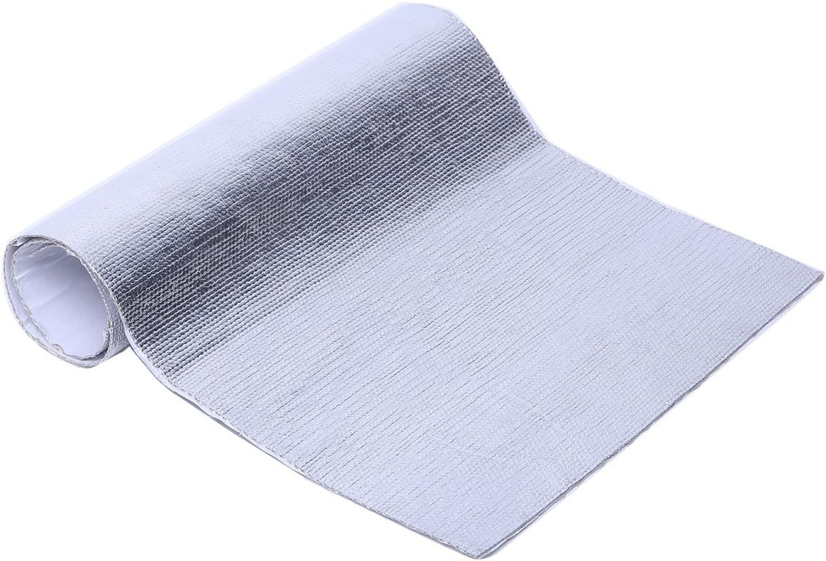Aluminized Heat Shield Thermal Barrier Adhesive Backed Heat Blanket (12” X 24”