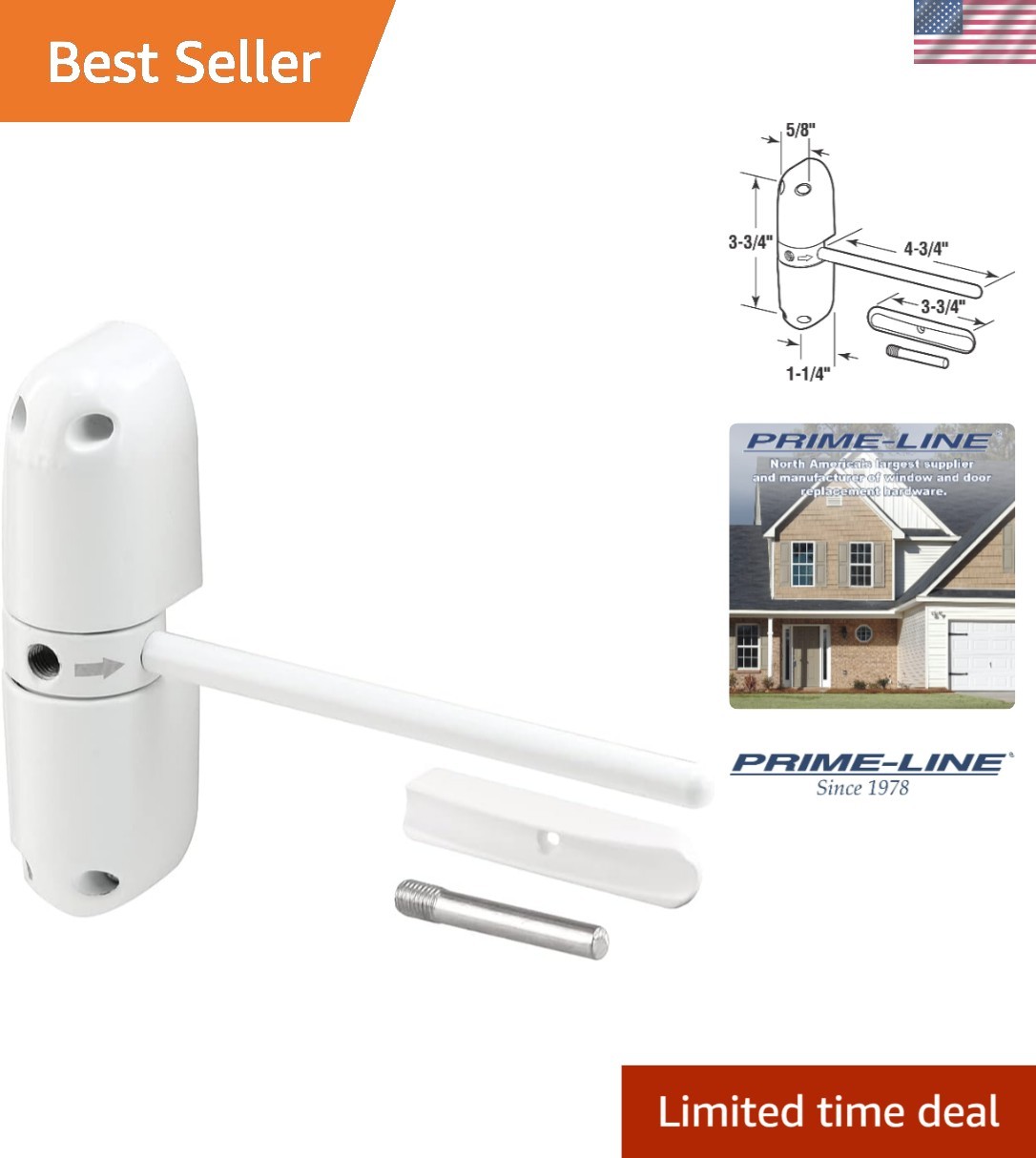 KC10HD Adjustable Spring Door Closer – Perfect for Heavy Doors (White Finish)